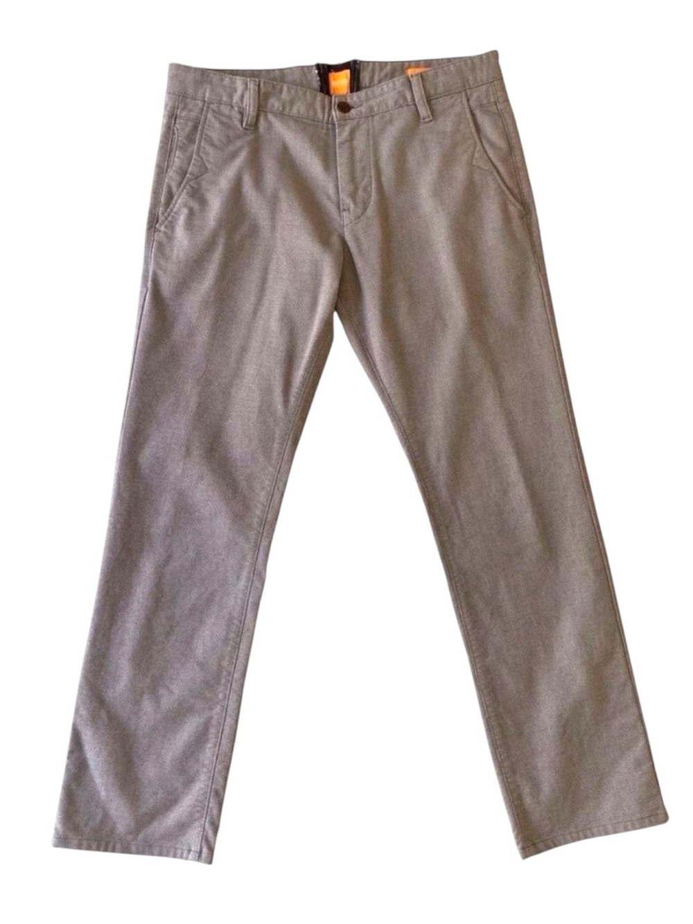 Hugo Boss orange casual pants blue-grey stretchy cotton blend double pockets 30R